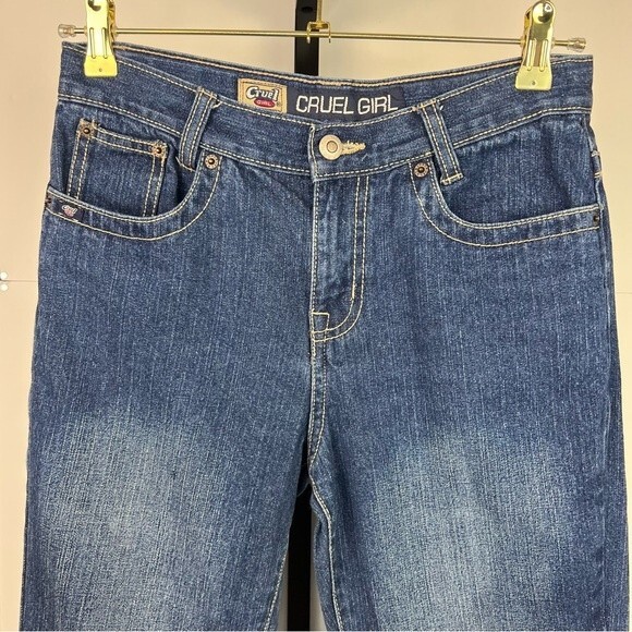 Y2K Cruel Girl Junior14R Bootcut Jeans Blue Mid Rise Western Cowgirl Denim Pants - Picture 3 of 9